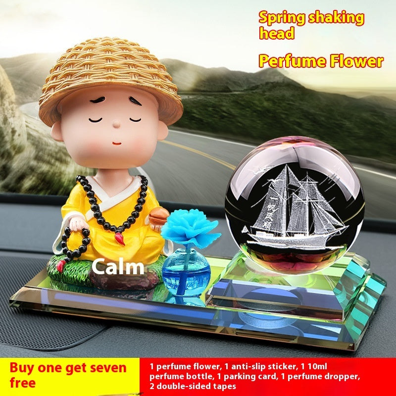 Car Indoor Bubble Head Doll Car Perfume Decoration Crystal Carving