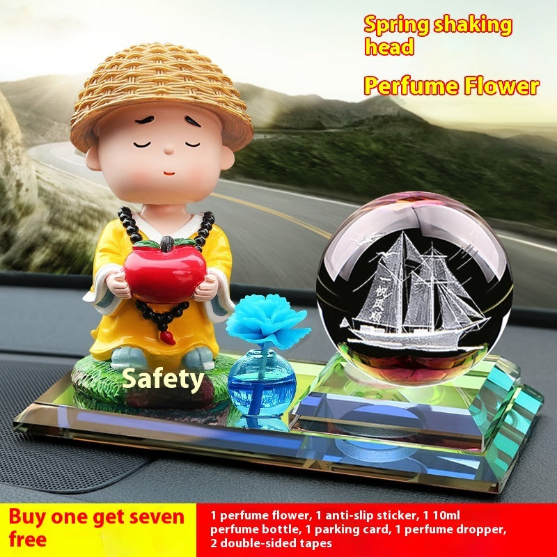 Car Indoor Bubble Head Doll Car Perfume Decoration Crystal Carving