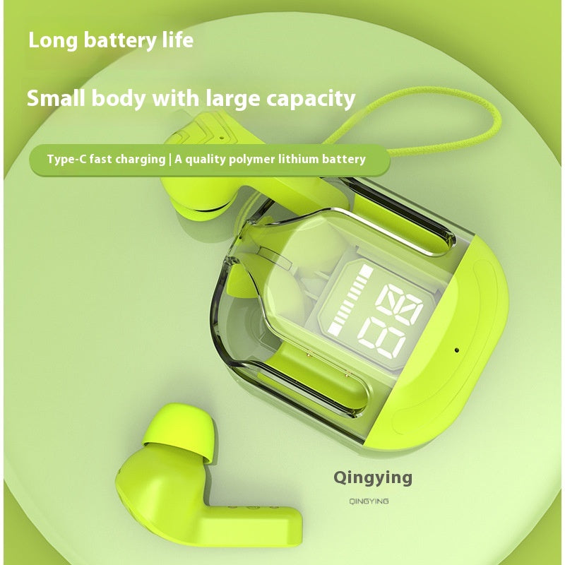 Bluetooth Headset Wireless HiFi Sound Quality Bilateral Stereo Bass Surround Comes With Transparent Digital Display