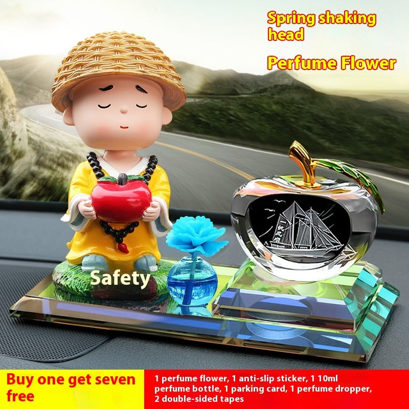Car Indoor Bubble Head Doll Car Perfume Decoration Crystal Carving