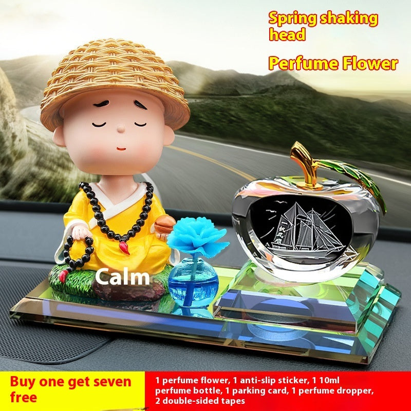 Car Indoor Bubble Head Doll Car Perfume Decoration Crystal Carving