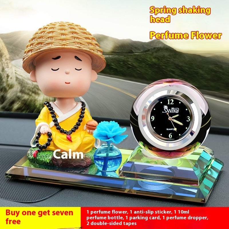 Car Indoor Bubble Head Doll Car Perfume Decoration Crystal Carving